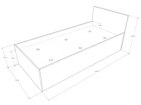 200x90. - Ágykeret BL betéttel lábvég nélkül méretrajz